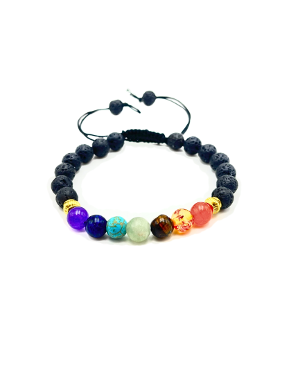 Lava (Chakra) - 8mm beads, adjustable bracelet