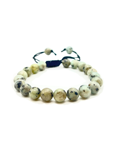 Kiwi Jasper - 8mm beads, adjustable bracelet