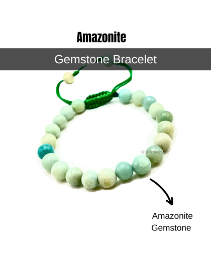 Amazonite - 8mm beads, adjustable bracelet
