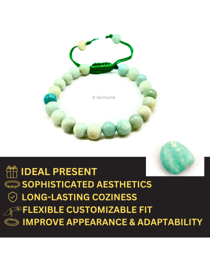 Amazonite - 8mm beads, adjustable bracelet