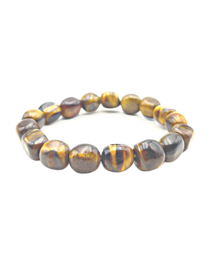 Yellow Tiger Eye - 8mm beads, tumbal stretchable bracelet