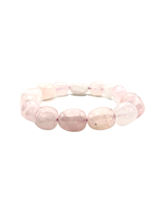 Rose Quartz - 8mm beads, tumbal stretchable bracelet