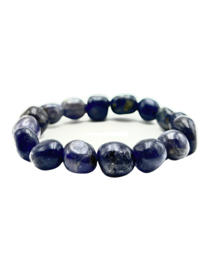 Iolite - 8mm beads, tumbal stretchable bracelet