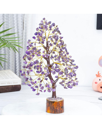Amethyst -300 chips (Golden Wire) Tree
