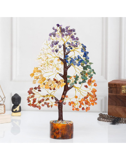 7-Chakra -300 chips (Golden Wire) Tree
