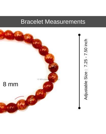 Sunstone - 8mm beads, stretchable bracelet