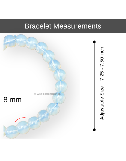 Opalite - 8mm beads, Stretchable Bracelet