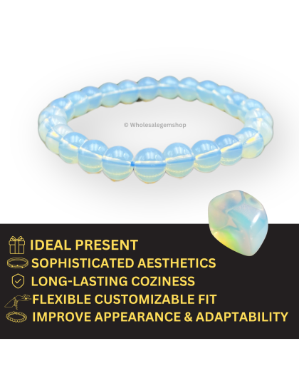 Opalite - 8mm beads, Stretchable Bracelet