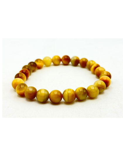 Gold Tiger Eye - 8mm beads, stretchable bracelet