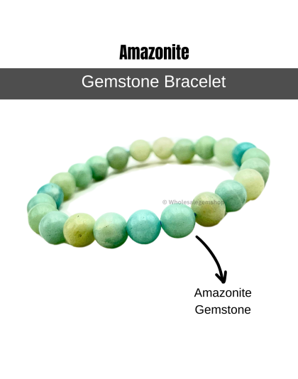 Amazonite - 8mm Beads, Stretchable Bracelet