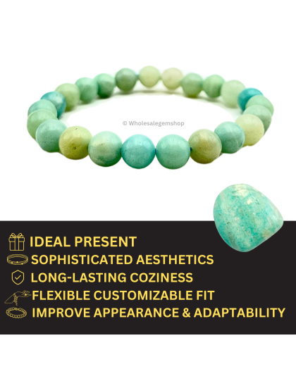 Amazonite - 8mm Beads, Stretchable Bracelet