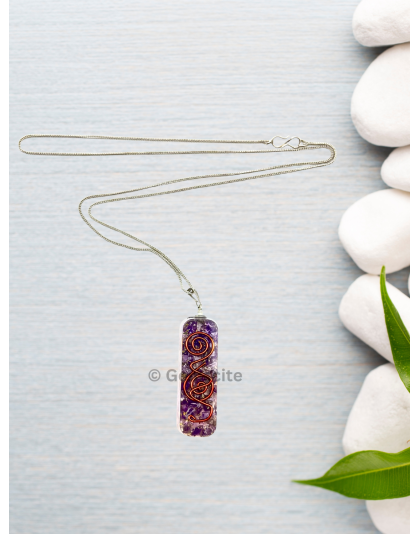 amethyst orgonite pendent