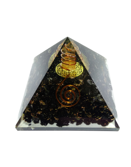 Black Tourmaline Tree Of Life Orgone Pyramid