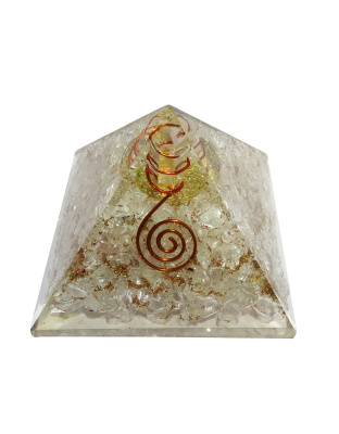 Clear Quartz Tree Of Life Orgone Pyramid