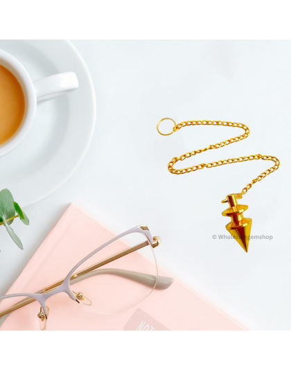 Gold Pyramid Cone Metal Pendulum