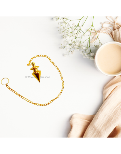 Gold Pyramid Cone Metal Pendulum