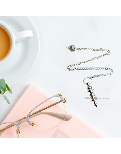 Silver double 4 Ring Metal Pendulum