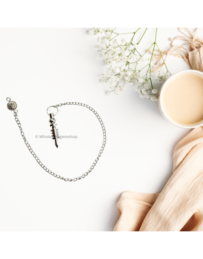 Silver double 4 Ring Metal Pendulum