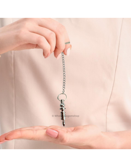 Silver double 4 Ring Metal Pendulum