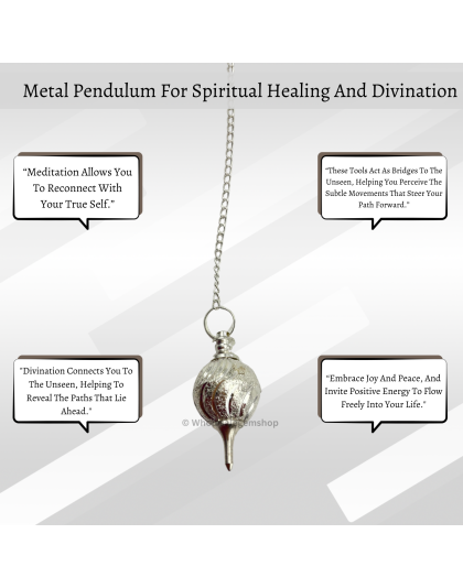 Silver Hanuman Mace Metal Pendulum