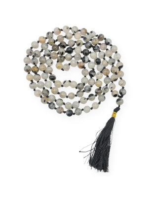 Black Rutilated Quartz Jap Mala