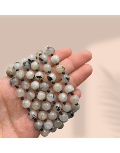Black Rutilated Quartz Jap Mala