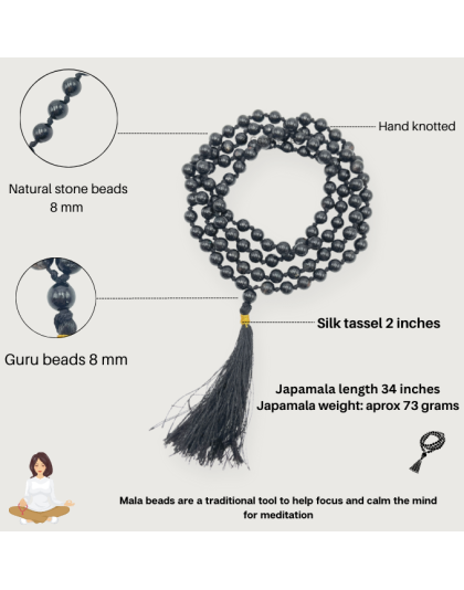 Black Tourmaline Jap Mala