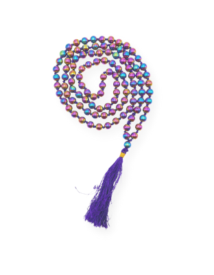 Blue Peacock Hematite Jap Mala