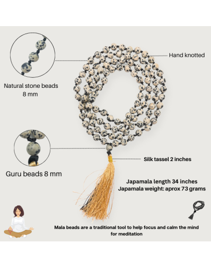 Dalmatian Hematite Jap Mala
