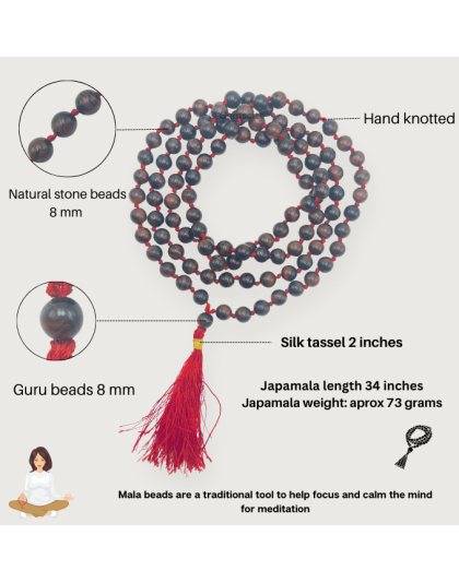 Red Tiger's Eye Jap Mala
