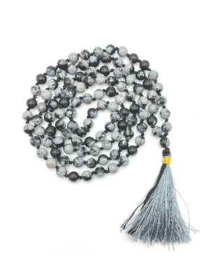 Snowflake Obsidian Jap Mala