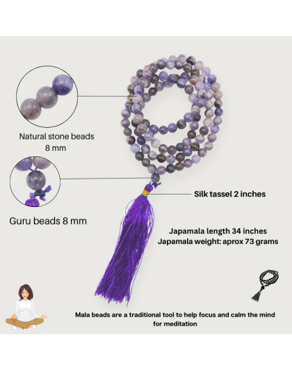 Amethyst Jap Mala (Hand Knotted)