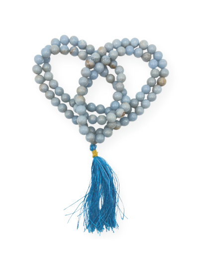 Angelite Jap Mala (Hand Knotted)