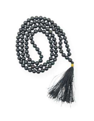 Black Agate Jap Mala (Hand Knotted)