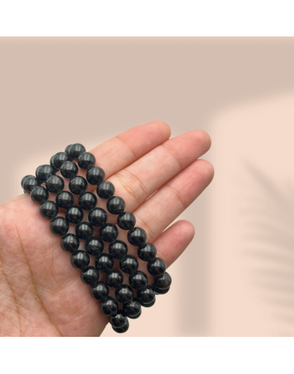 Black Agate Jap Mala (Hand Knotted)