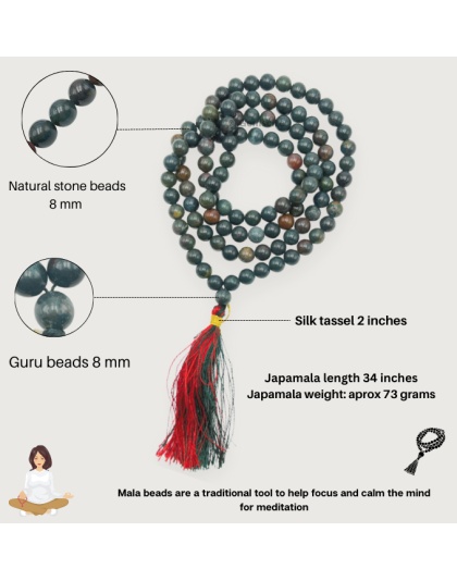 Bloodstone Jap Mala (Hand Knotted)