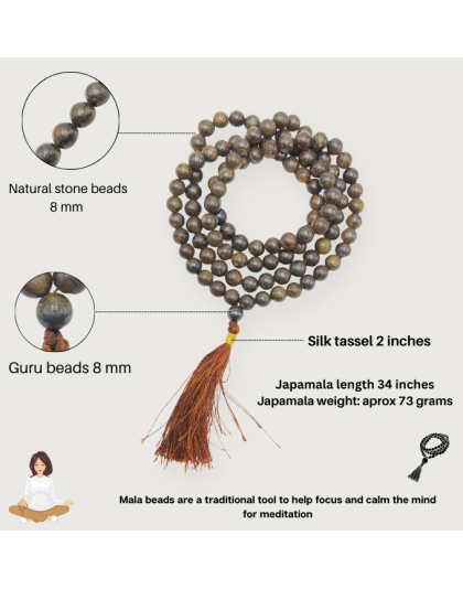 Bronzite Jap Mala (Hand Knotted)