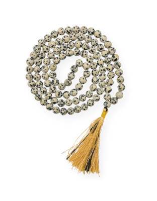 Dalmatian Jasper Jap Mala (Hand Knotted)