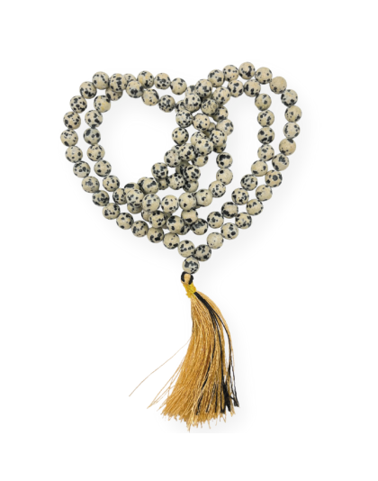 Dalmatian Jasper Jap Mala (Hand Knotted)