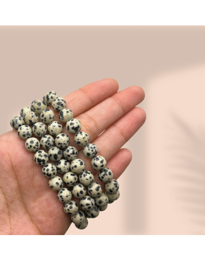 Dalmatian Jasper Jap Mala (Hand Knotted)