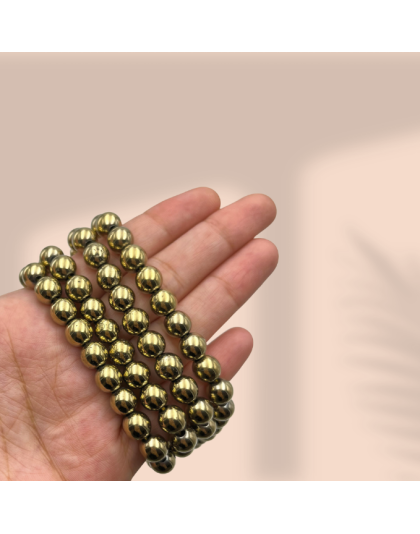 Golden Hematite Jap Mala (Hand Knotted)