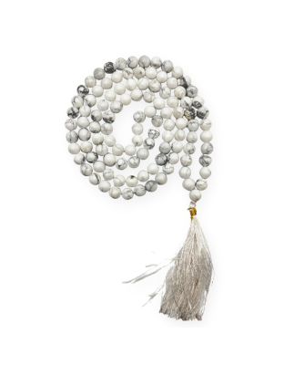 Howlite Jap Mala (Hand Knotted)