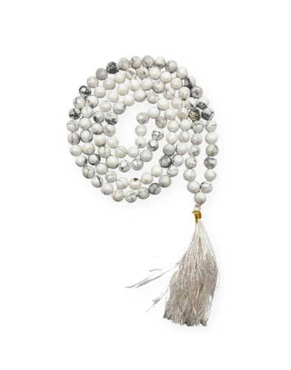 Howlite Jap Mala (Hand Knotted)