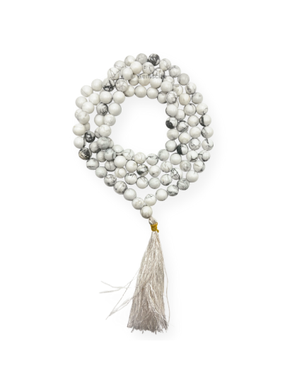Howlite Jap Mala (Hand Knotted)