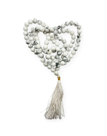 Howlite Jap Mala (Hand Knotted)