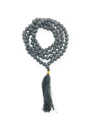 Lava Stone Jap Mala (Hand Knotted)