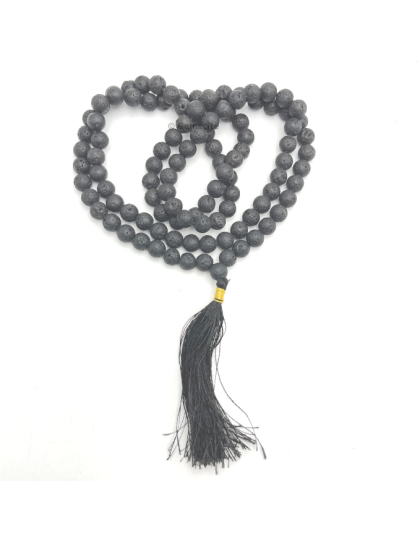 Lava Stone Jap Mala (Hand Knotted)