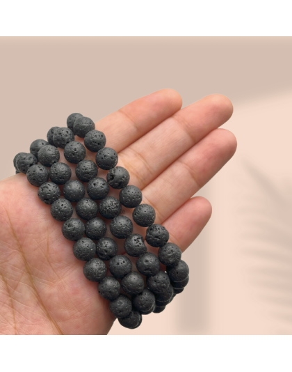 Lava Stone Jap Mala (Hand Knotted)