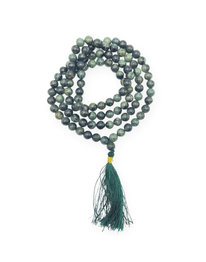 Kambaba Jasper Jap Mala (Hand Knotted)