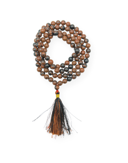Mahogany Obsidian Jap Mala (Hand Knotted)